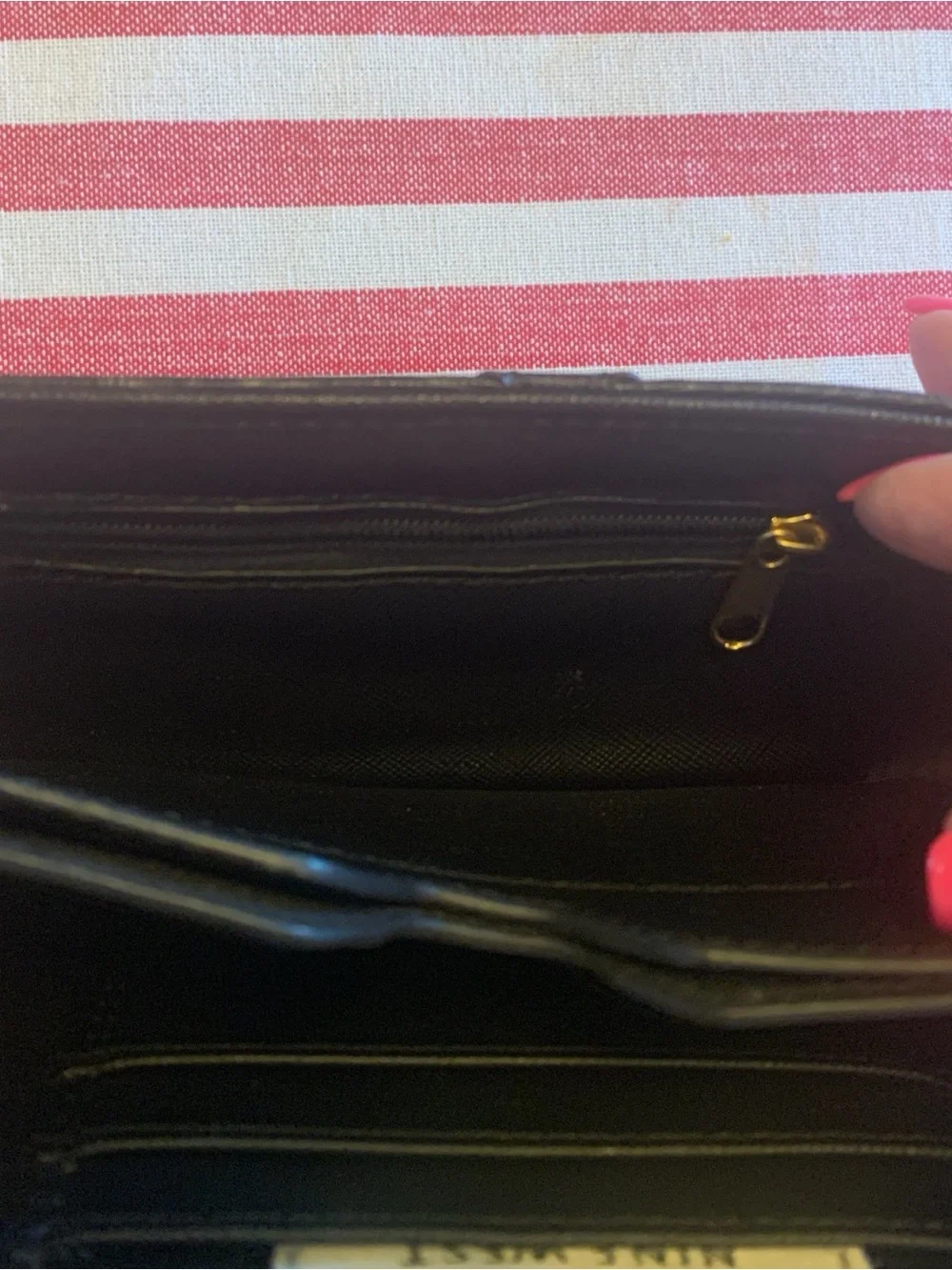 Nine West Black Envelope Wallet with Gold Closure